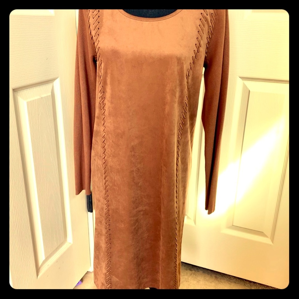 INC international Bronzed Camel dress